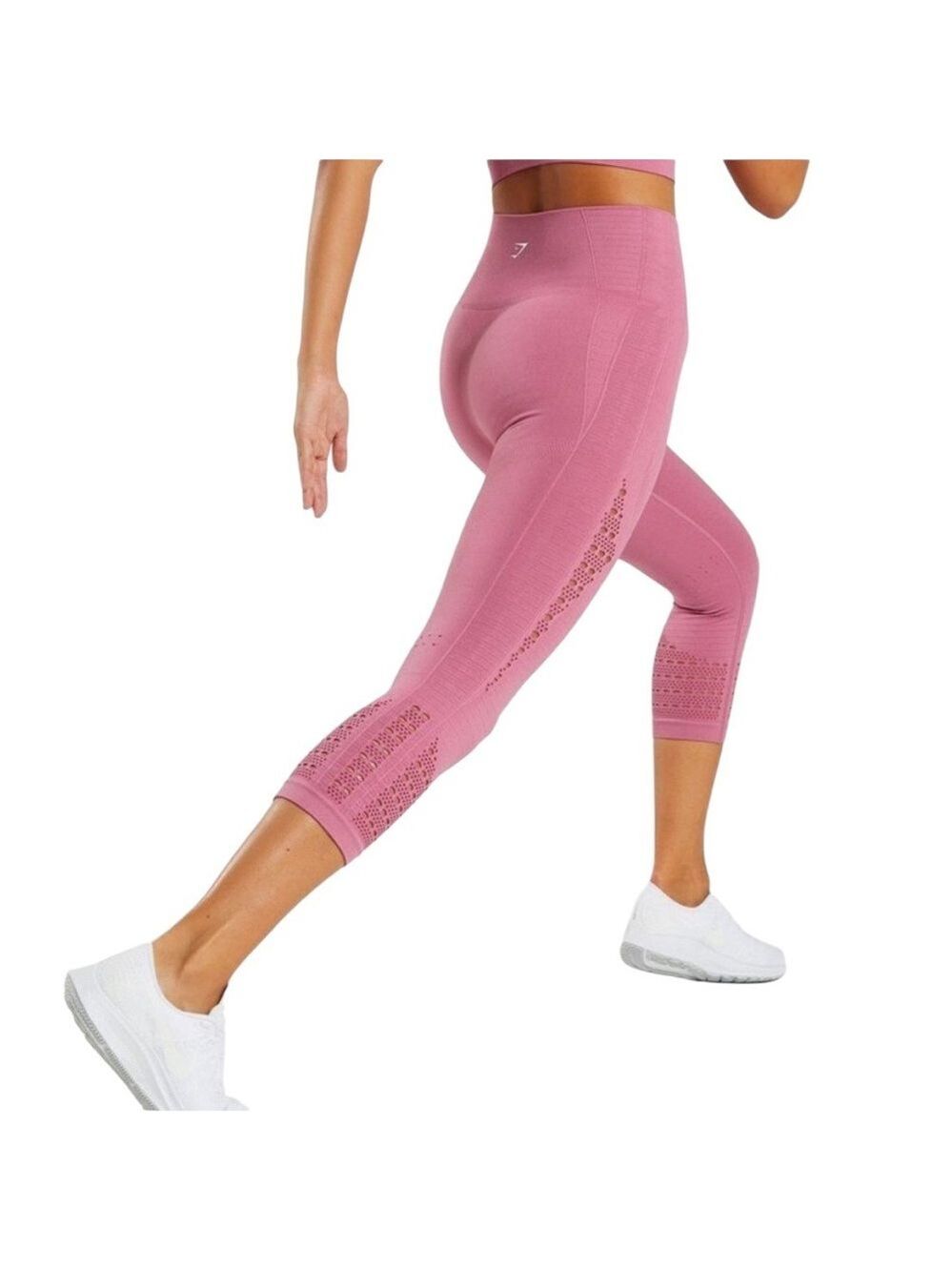 Gymshark Energy + Seamless Cropped Leggings in Dusty Pink Size 4